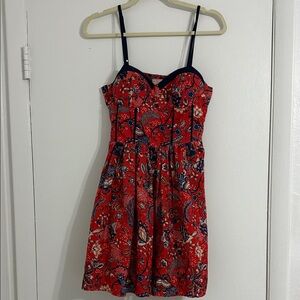 Floral Red and Blue Women's Dress